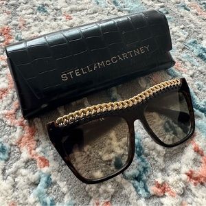BRAND NEW-DISCONTINUED STELLA MCCARTNEY GOLD CHAIN AVANA-AVANA-BROWN SUNGLASSES